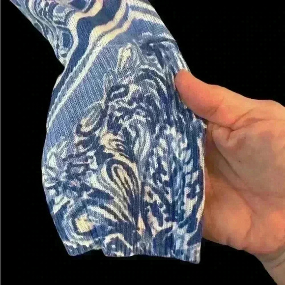 Lilly Pulitzer Jameson Dolman Sleeve Blue Crush Open Water Line Sz XS/S - Picture 3 of 6